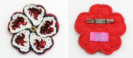 キラキラ花　赤×黒×白