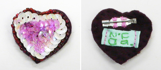 キラキラハート（小）　赤