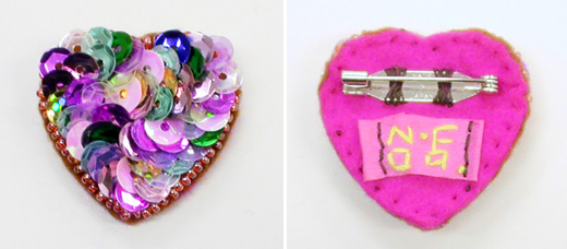 キラキラハート（小）　ピンクレインボー