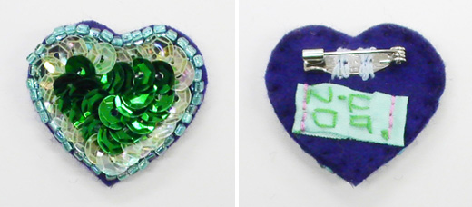 キラキラハート（小）　緑