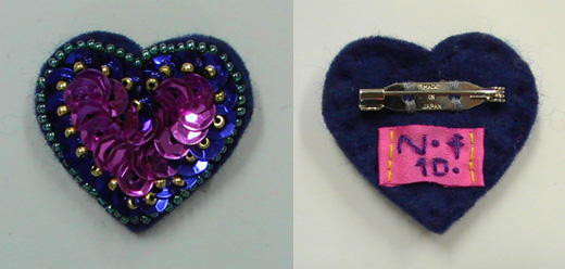 キラキラハート（極小）　青×ピンク