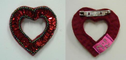 キラキラオープンハート　赤