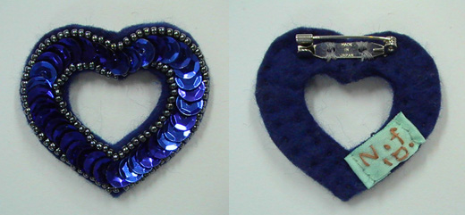 キラキラオープンハート　青