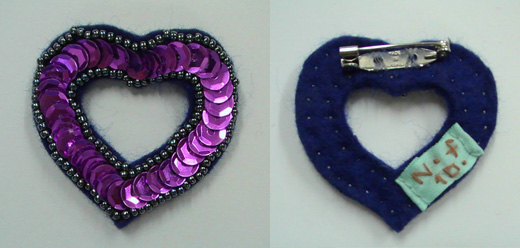 キラキラオープンハート　ピンク