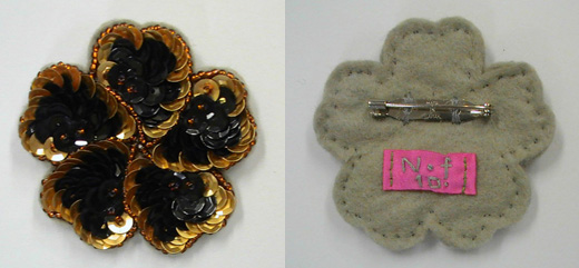 キラキラ花　ゴールド×黒