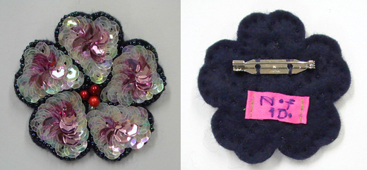 キラキラ花　オーロラ×薄ピンク