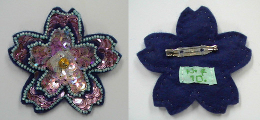 キラキラ花　（ダブル花びら）　ピンク×オーロラピンク