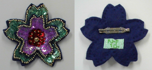 キラキラ花　（ダブル花びら）　水色×ピンク