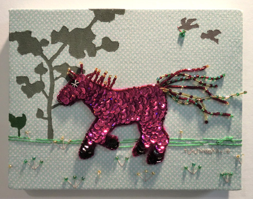 駆けるキラキラ馬（ピンク）