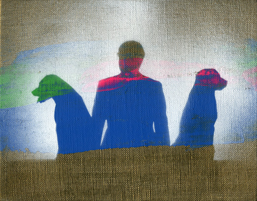 The City in Motion (Man and Two Dogs)