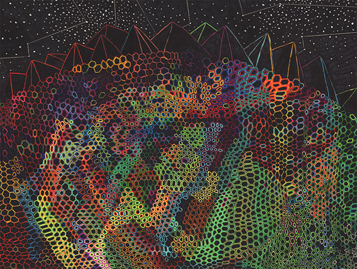 the earth on the back of the giant turtle at night