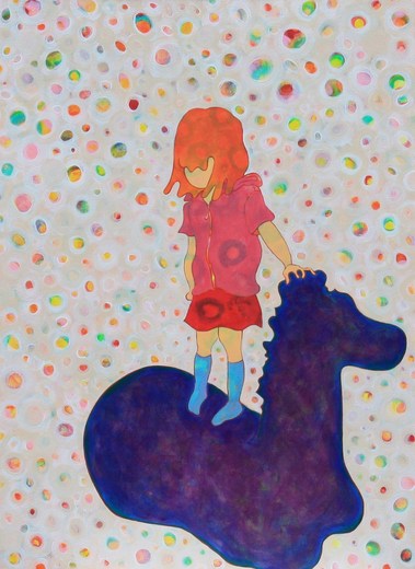 青い靴下の女の子