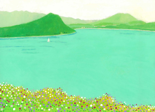 小さな島の小高いところ