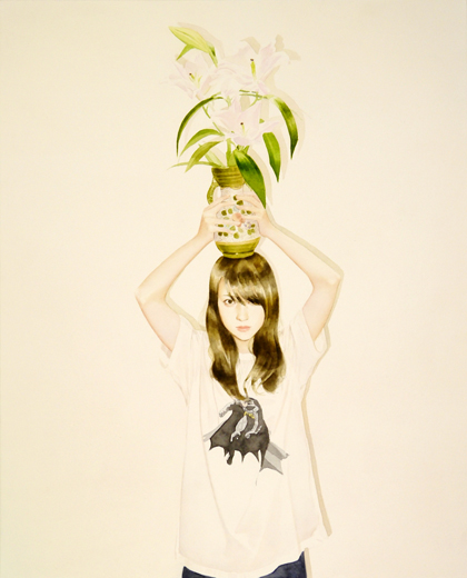 lily and a ceramic vase