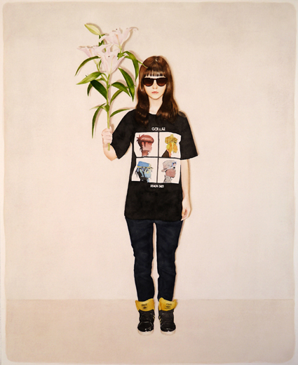 lily and gorillaz shirt