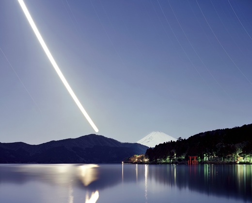 no. 022807 (Mt.Fuji, a torii and a moon trail) M