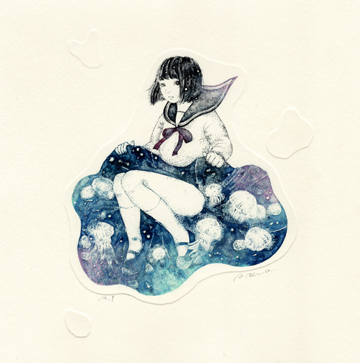 まばたきに落ちる　 -海月-