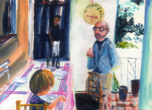 Bird Pecking at Emmanuel's Head