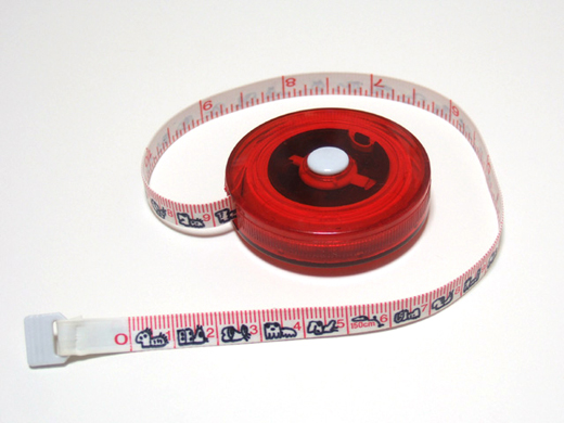 メジャー（1.5m）透明赤