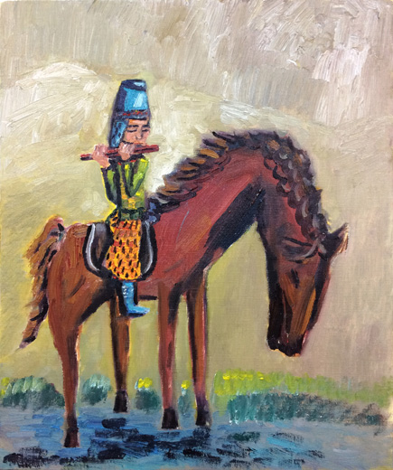 Flautist on the Horse in Tang Dynasty