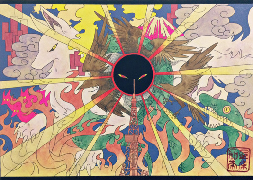 日食 染まる都市