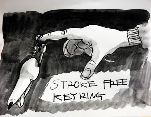 にせものの鼻面キーホルダー -遠隔操作で鼻面を撫でられる犬-