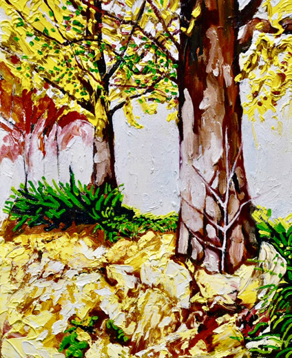 黄色いイチョウの木