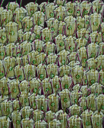 キャラメルフラペチーノ・グランデ、100個分の絵画