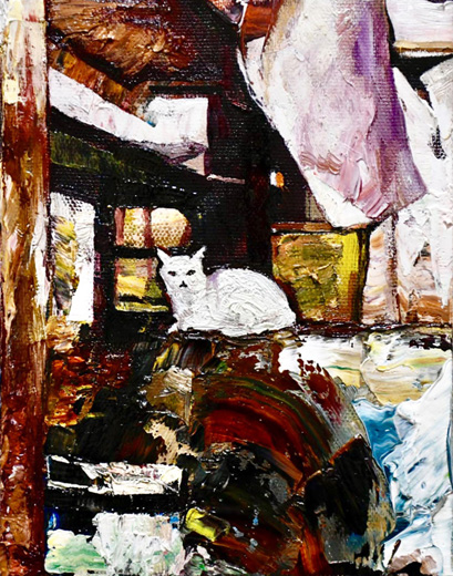 じっとみつめる猫