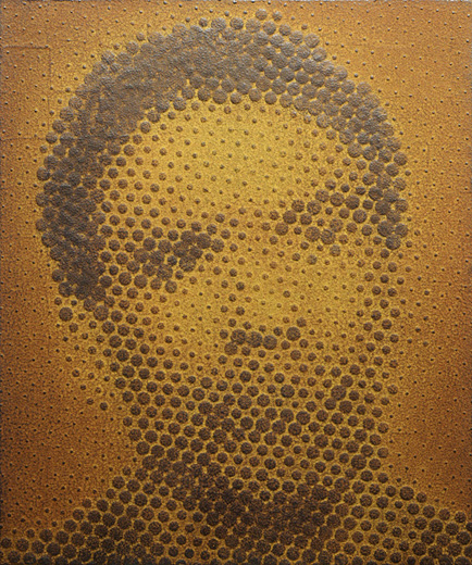 iron-oxide painting “R.G./T****67”