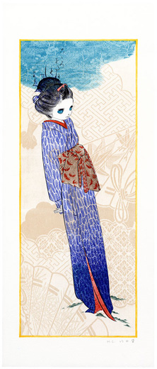 松の言 (版画集「歌木立」より)