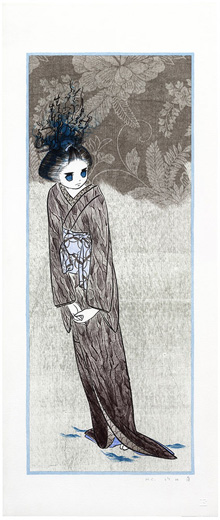 銀杏の声 (版画集「歌木立」より)