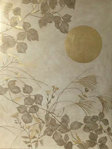 月と秋草図