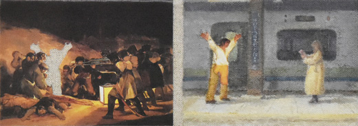 ゴヤの『1808年5月3日』の男、駅で女と再会する