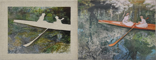 モネの『バラ色のボート』の2人の女、井の頭公園で桜を見る