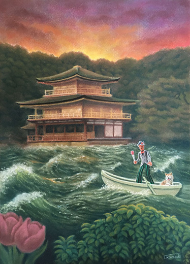 待つ男in金閣寺