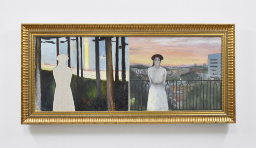 ムンクの『夏の夜の夢(声)』の女、夏の夕暮れの公園でデートをする