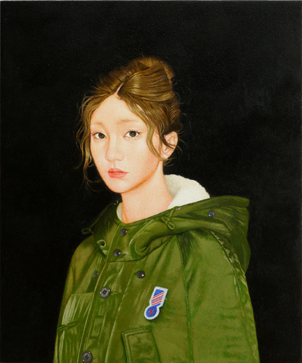 ghost portrait (moss green coat)