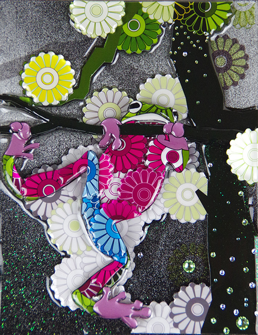 Hanging frog in the flower