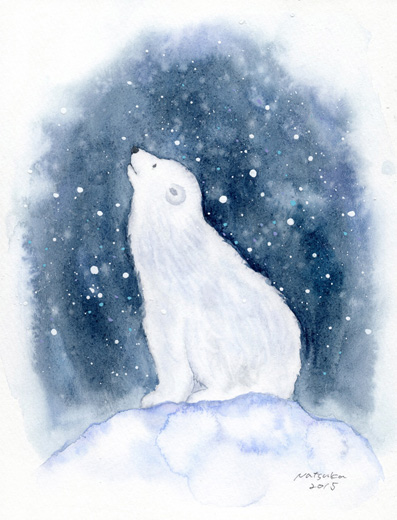 シロクマと夜空
