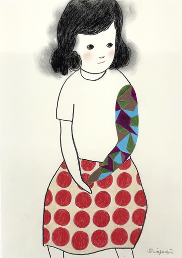 Red circle skirt