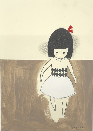 Small red ribbon girl