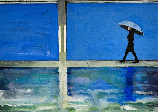 sketch for a walk in blue
