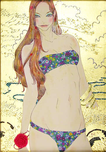 ビーチガール1　（ピンク）