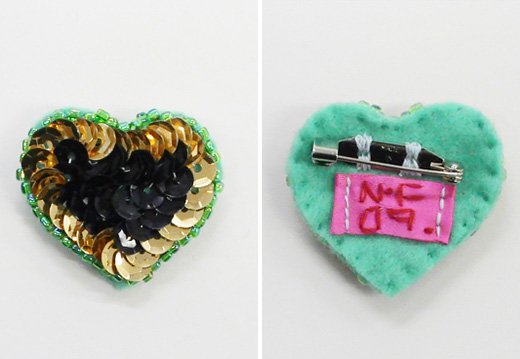 キラキラハート（小）　ゴールド×黒