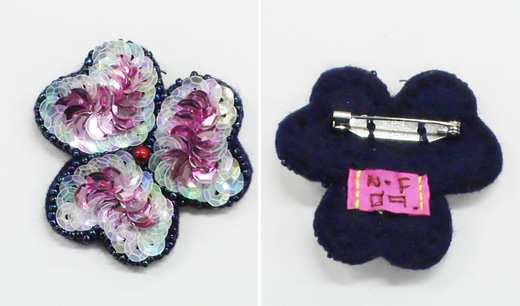 キラキラ花（3つVer.)　白×ピンク