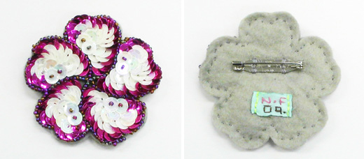 キラキラ花　白×ピンク