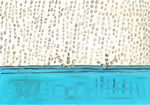 ベランダの雨 ２